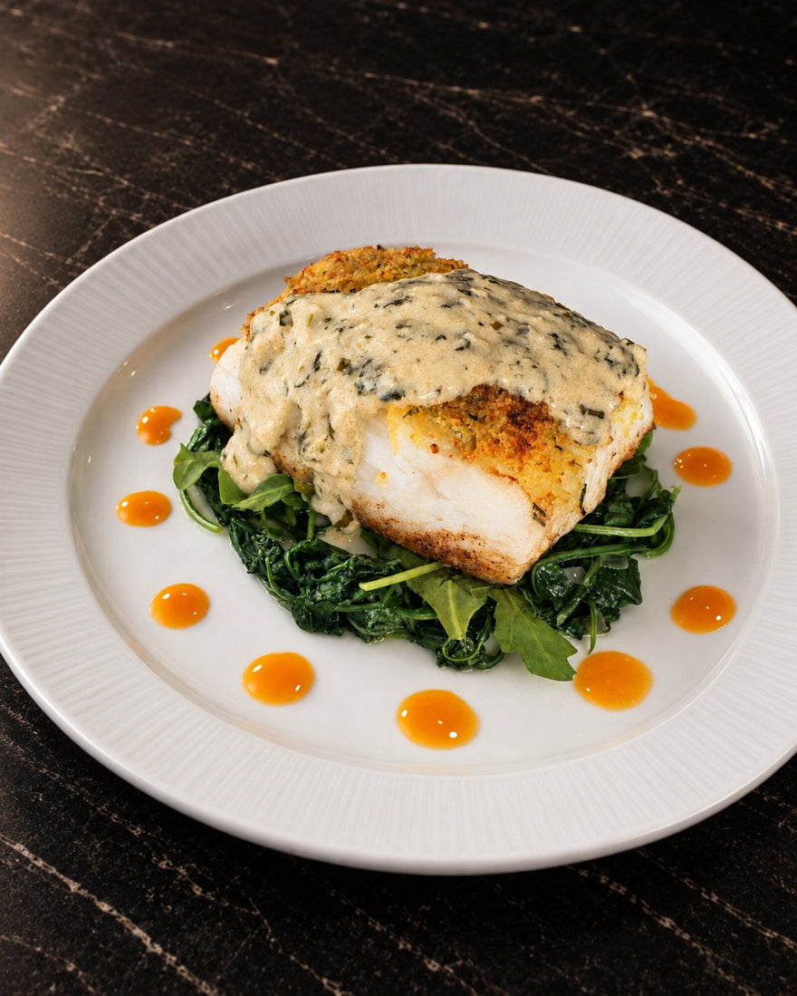Rosemary & Parmesan-Crusted Atlantic Halibut